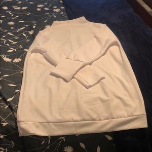 White mock turtle neck T-shirt dress